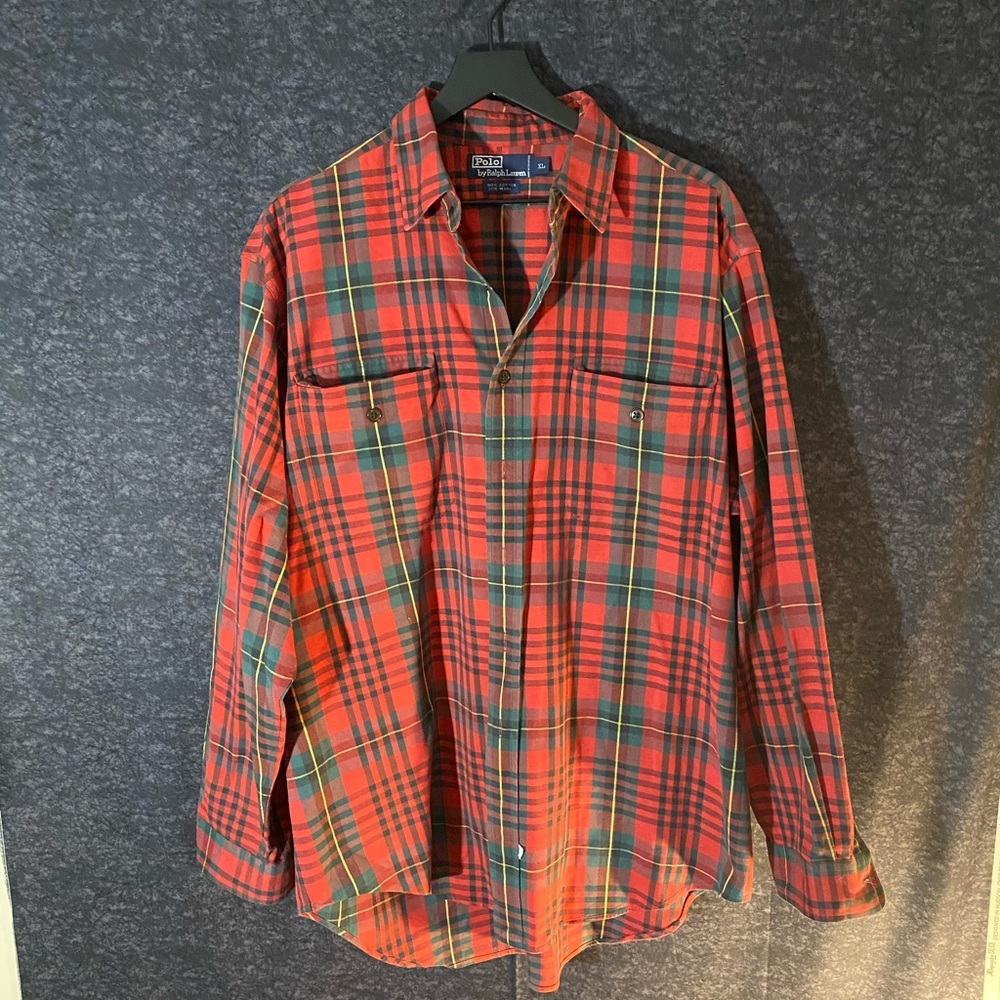 Polo Green/Red Flannel